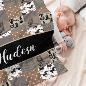 Personalized Cowboy Crib Bedding Set for Baby Boys, Custom Baby Boy Crib Bedding Set with Name, Western Nursery Bedding, 2 Piece Crib Bedding Set, Name Crib Comforter, Crib Fitted Sheet for Baby