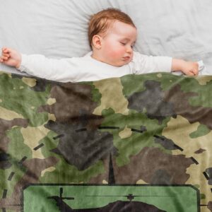 Aircraft Baby Blanket for Boys, Camouflage Army Green Blanket for Toddler Boys, Aircraft Fleece Throw Blanket for Kids Boys, Cool Aircraft Fuzzy Blanket for Sofa Bed Couch Baby (32" x 48")