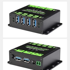 Waveshare Industrial Grade USB HUB, Extending 4X USB 3.2 Ports, Switchable Dual Hosts, Multi Protections