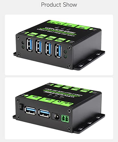 Waveshare Industrial Grade USB HUB, Extending 4X USB 3.2 Ports, Switchable Dual Hosts, Multi Protections