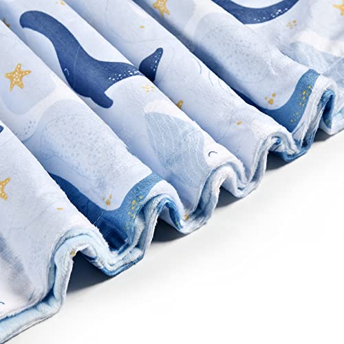 Baby Blanket Super Soft Minky Blanket Blue Whale Blanket with Dotted Backing for Newborns Nursery Stroller Receiving Toddlers Crib Bedding for Boy or Girl(30 x 40 Inch) (Whale)