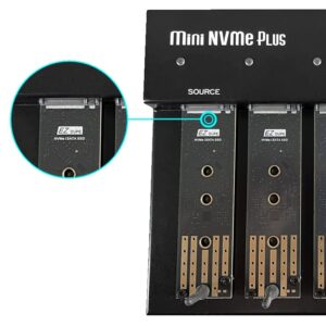 EZ Dupe 1 to 4 M.2 Duplicator - M.2 NVMe / M2 SATA NGFF (PCIe/ACHI NVMe) B Key, M Key, B+M Key 2230 2242 2260 2280 Module Internal SSD Cloner Copier 45MB/Sec MiniNVMe Plus