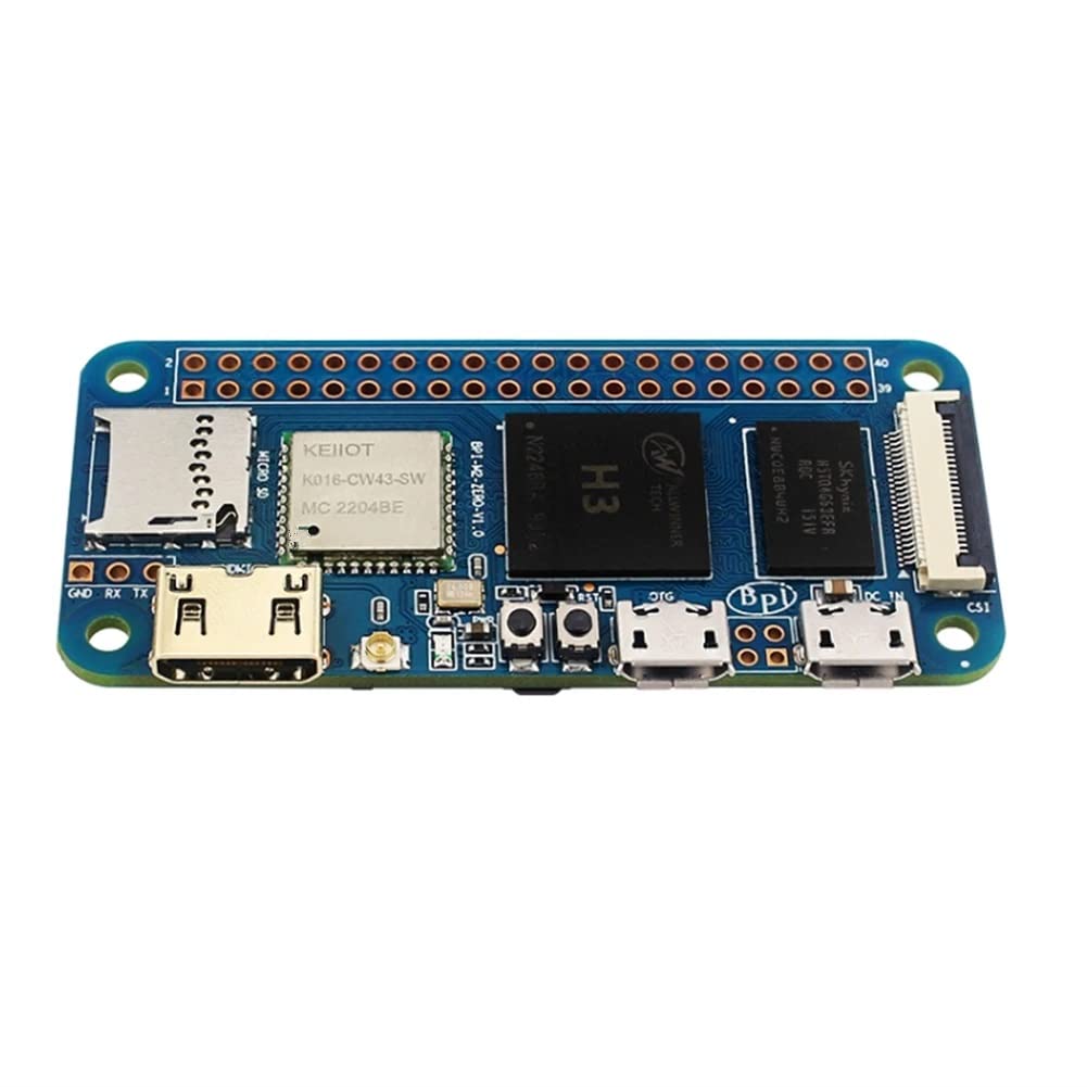 GeeekPi Banana Pi BPI-M2 Zero with Allwinner H3 CPU with 512M RAM Onboard WiFi & Bluetooth, with Acrylic Case, Heatsink, HDMI Adapter, OTG Cable, Header, 5V 2.5A Power Supply for Banana Pi M2 Zero