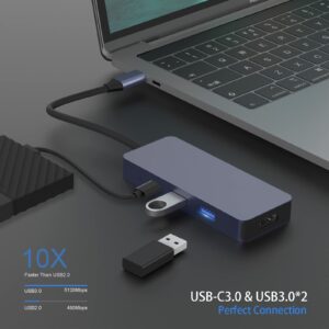 HOPDAY USB C Hub HOPDAY USB C to HDMI Dual Monitor USB C Adapter with 4K HDMI, 100W PD Charging, USB 3.0/2.0, SD/TF Card Reader Lenovo Laptop,Surface Pro