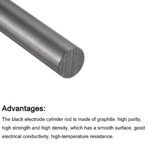 PATIKIL Graphite Rod Graphite Stirring Rod Cylinder Stick Carbon Rod 150x8mm Black for Electrode, Melting Casting, Crucibles, Pack of 2