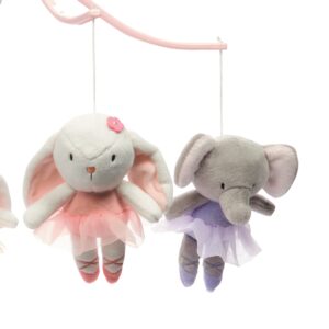 Bedtime Originals Tiny Dancer Musical Baby Crib Mobile - Pink, Animals, Elephant