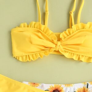 Infant Set Outfits Ruffles Bikini Swimsuit Swimwear Hollow Summer Kids Girls Girls Swimwear Swimsuit (Yellow, 11 Years)