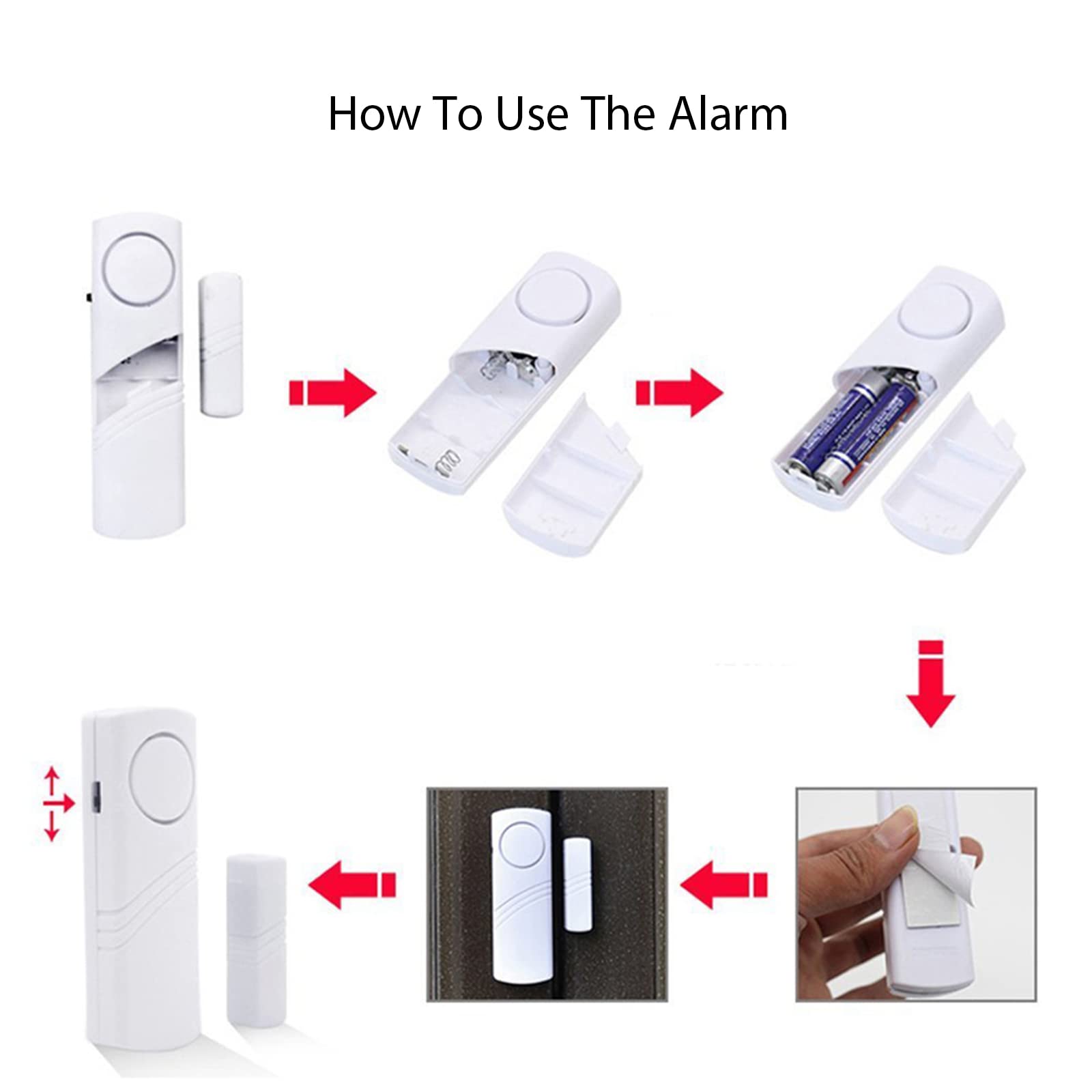 Door Window Alarm, 90DB Door Alarms for Kids Safety, Door Window Burglar Alarm-Window Pool Alarms for Home (15 Pack)