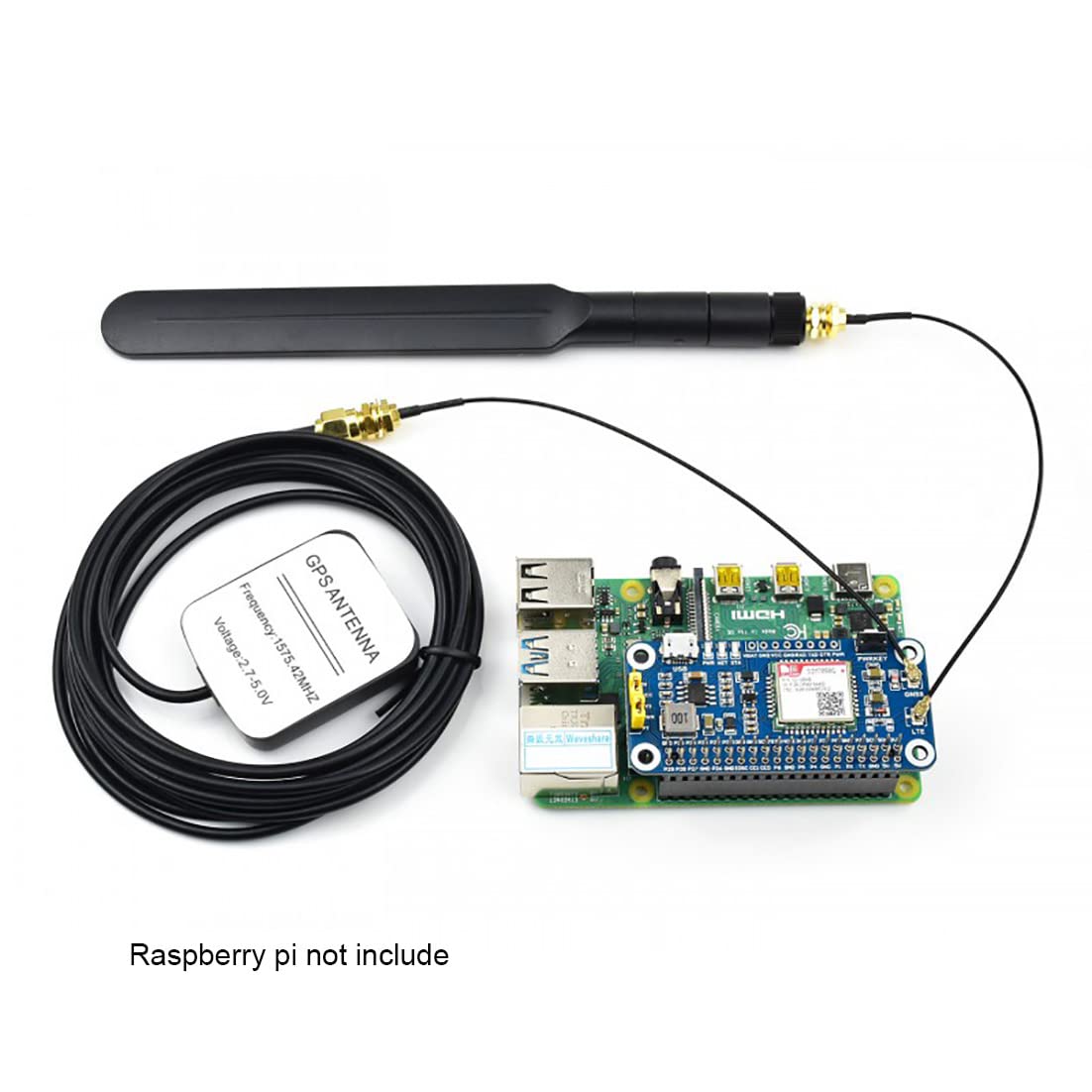 NB-IoT/Cat-M(eMTC)/GNSS HAT for Raspberry Pi Based on SIM7080G Supports Protocols as TCP/UDP/HTTP/HTTPS/TLS/DTLS/PING/LWM2M/COAP/MQTT Globally Applicable