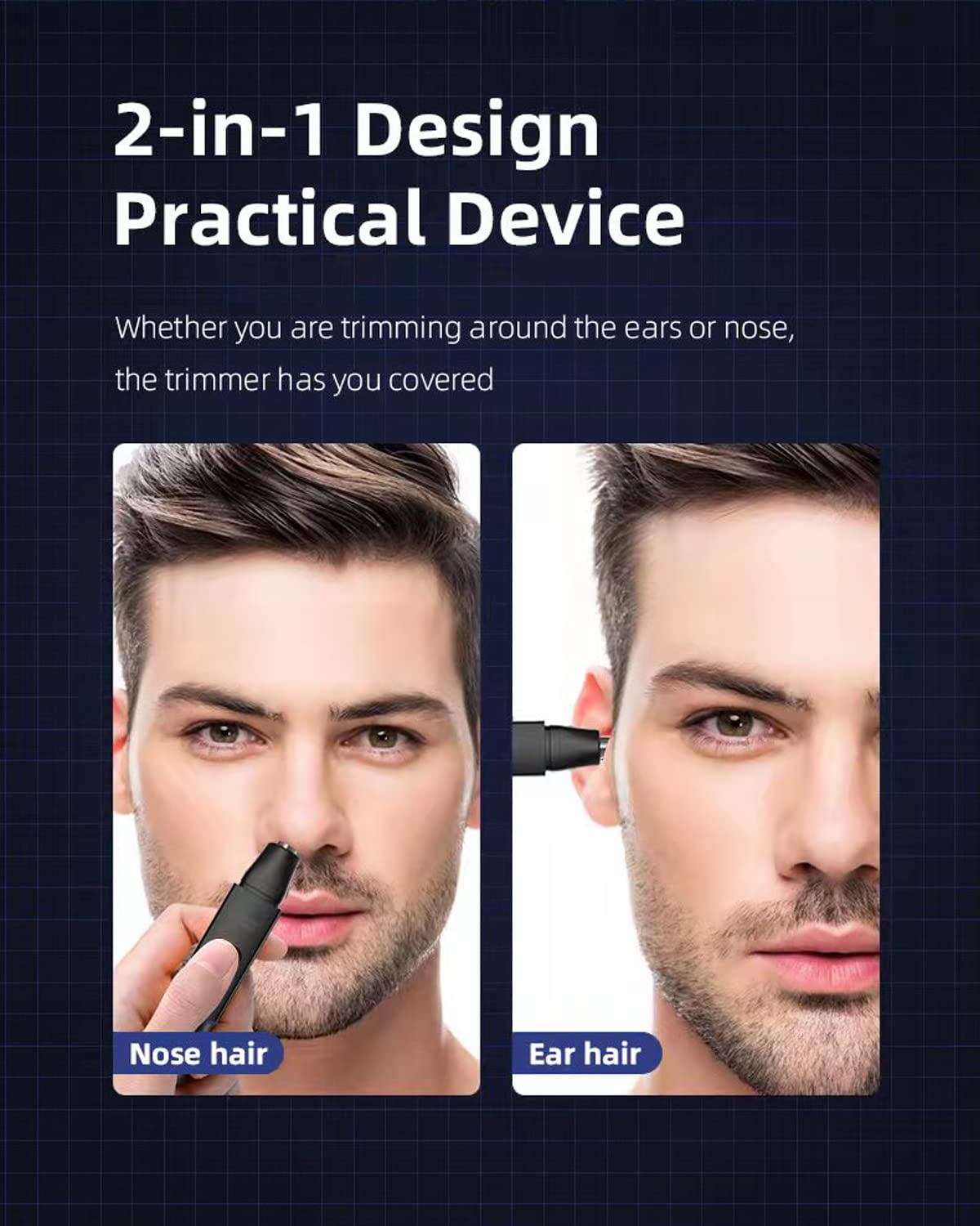 Ear and Nose Hair Trimmer Clipper Professional Painless Eyebrow & Facial Hair Trimmer for Men Women, Battery-Operated Trimmer