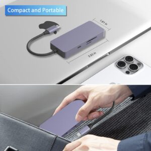 HOPDAY USB C Hub HOPDAY USB C to HDMI Dual Monitor USB C Adapter with 4K HDMI, 100W PD Charging, USB 3.0/2.0, SD/TF Card Reader Lenovo Laptop,Surface Pro