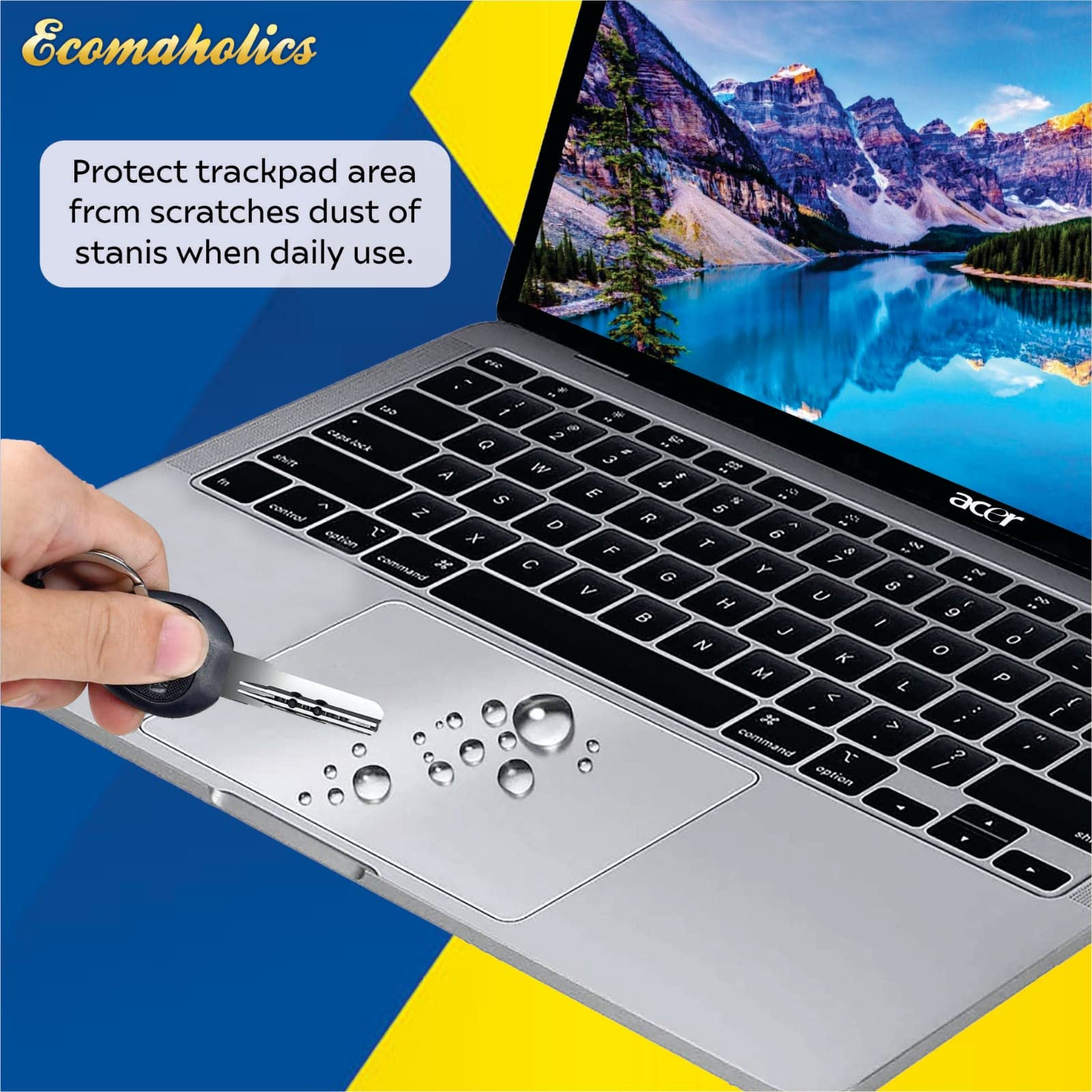 (2 Pcs) Ecomaholics Trackpad Protector for Lenovo IdeaPad Gaming 3 15.6 INCH Laptop Touch Pad Cover with clear matte finish Anti-Scratch Anti-Water Touchpad Skin Film,Laptop Accessories