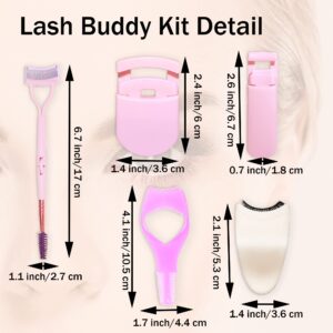 5 in 1 Eyelash Tool Kit Lash Separator Eyelash Application Tool Set Eyelash Curlers Mascara Guard with Comb Tweezers Makeup Tools Kit for False Lashes