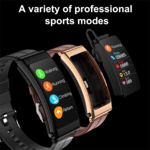 2023 New Upgrade Sports Smartwatch with Wireless Earphones 2 in 1 Ultrathin 1.14inch IPS Touch-Screen Ipx6 Waterproof Multi Sport Mode Bv5.2 Compatible with iOS & Android for Sports (Rose Gold)