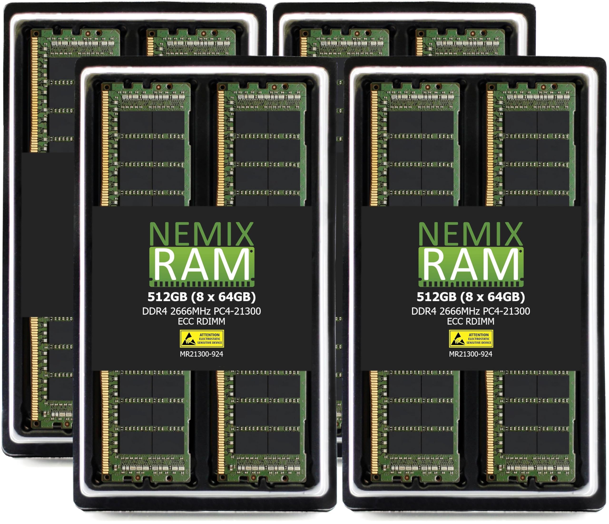 NEMIX RAM 512GB (8X64GB) DDR4 2666MHZ PC4-21300 2Rx4 1.2V 288-PIN ECC RDIMM Registered Server Memory KIT