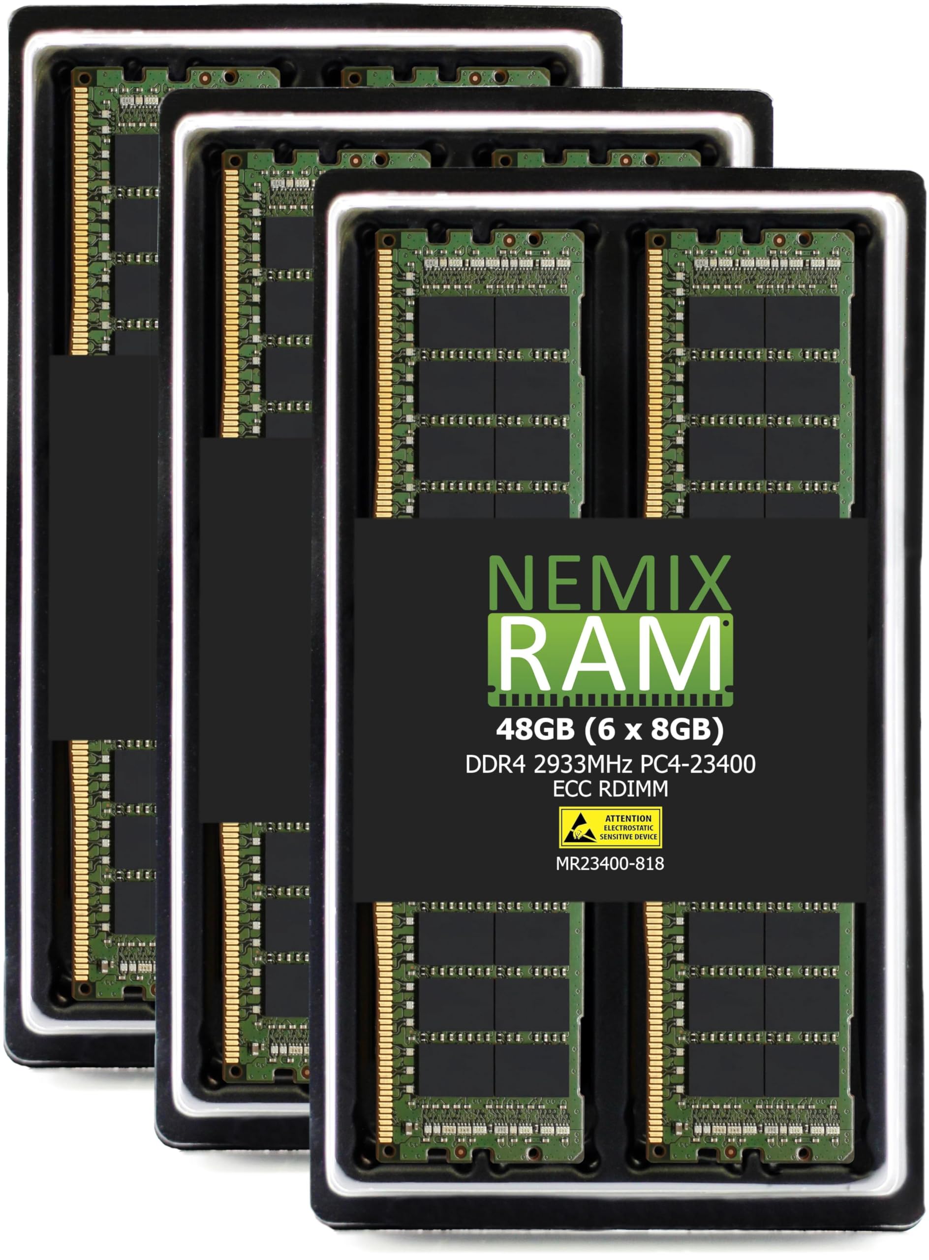 NEMIX RAM 48GB (6X8GB) DDR4 2933MHZ PC4-23400 1Rx8 1.2V 288-PIN ECC RDIMM Registered Server Memory KIT