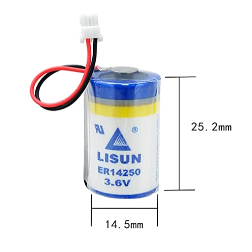 RCCONE 2PCS ER14250 1/2AA 3.6V 1200mAH Lithium Battery for LISUN ER14250 Delta Programmer DVP-80EH