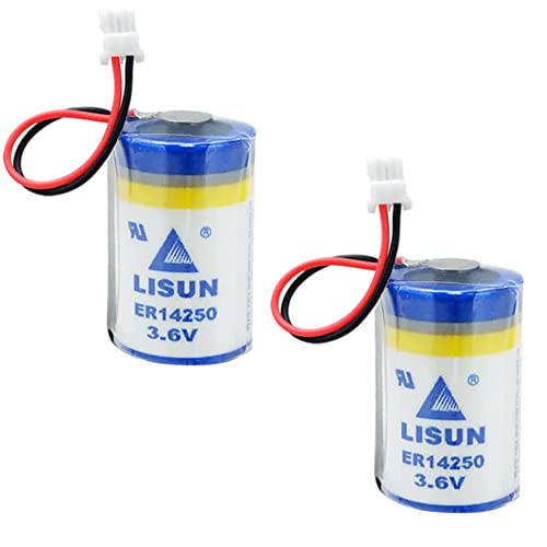 RCCONE 2PCS ER14250 1/2AA 3.6V 1200mAH Lithium Battery for LISUN ER14250 Delta Programmer DVP-80EH