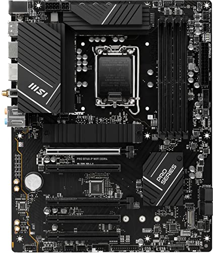 MSI PRO B760-P WiFi DDR4 ProSeries Motherboard (Supports 12th/13th/14th Gen Intel Processors, LGA 1700, DDR4, PCIe 4.0, M.2, 2.5Gbps LAN, USB 3.2 Gen2, HDMI/DP, Wi-Fi 6E, Bluetooth 5.3, ATX)