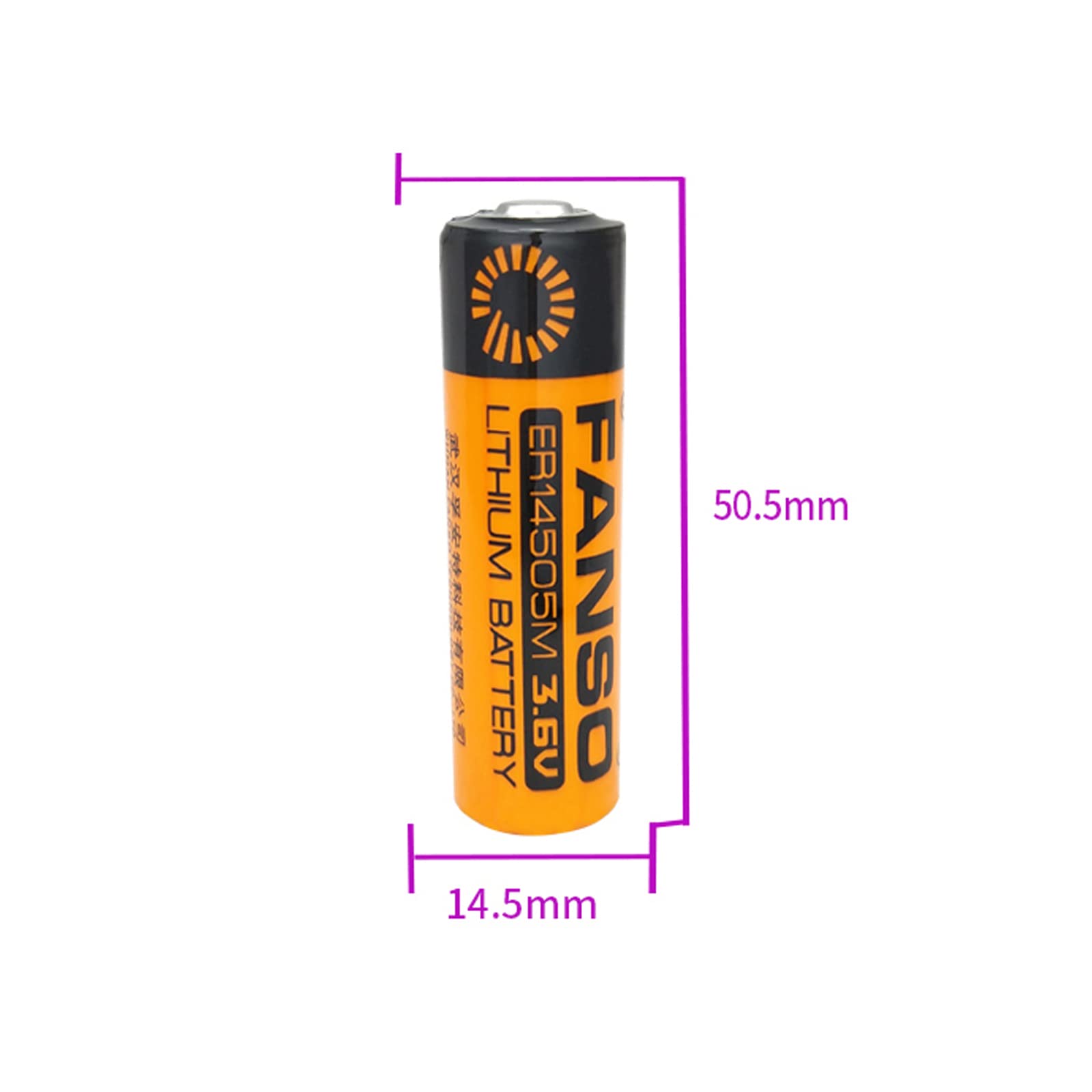 POWCAMAH 20- Pack FANSO ER14505M AA 3.6V Lithium Battery 2200mAh Li-SOCL₂ Non-Rechargeable Battery