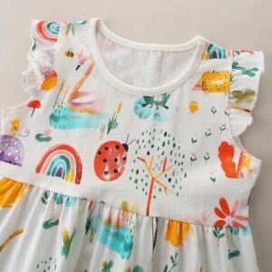 warmstraw Infant Girls A-line Summer Dress Sundress Clothes Outfits Cotton Princess Cartoon Comfort Dresses Beach Holiday Skirt Animal Pattern 2-3T