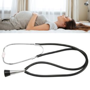 Fetal Stethoscope, Stethoscope Cardiology, Monitoring Aluminum Alloy Soft Fetal Heart Stethoscope Black for Pregnant