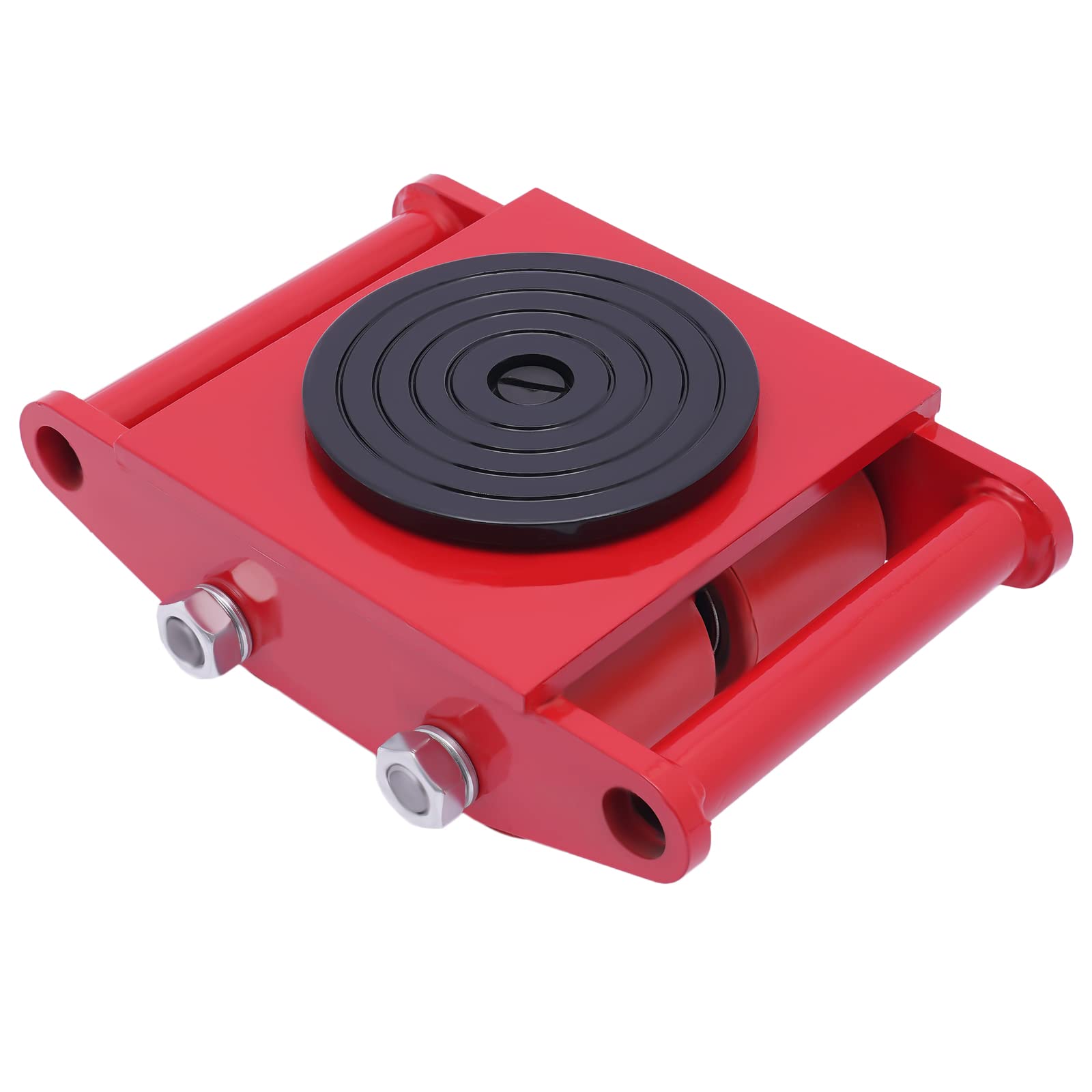 6T Machinery Mover Heavy Duty Machinery Skate Dolly with 360° Rotation Cap and 4 Rollers Industrial Moving Rotating Skates Equipment for Transport of Heavy Machinery and Household Furniture (Red)