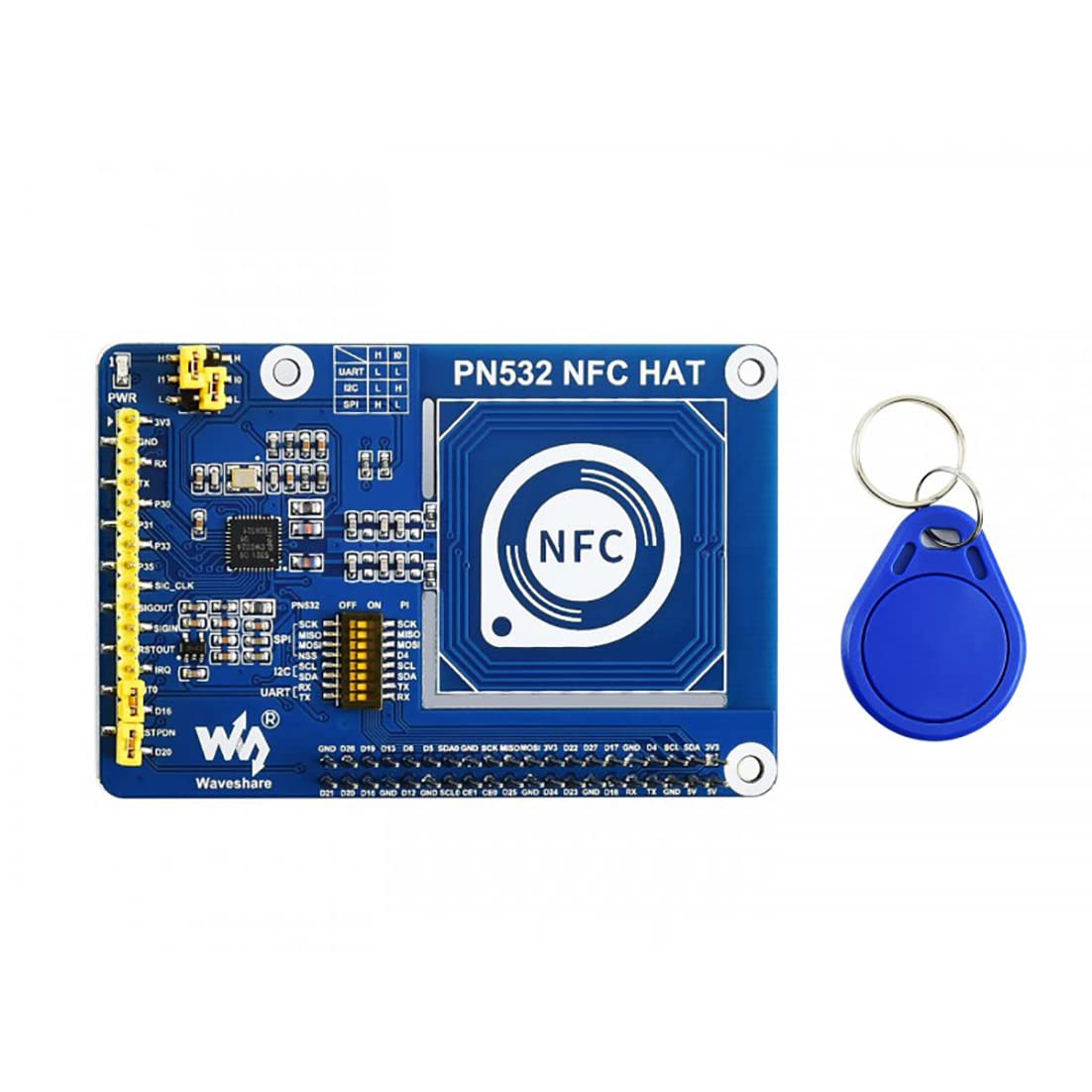 Coolwell PN532 NFC HAT for Raspberry Pi I2C / SPI/UART Interface Near Field Communication Supports Various NFC/RFID Cards Like MIFARE/NTAG2xx Raspberry Python/C, STM32, Ardui Code Provided