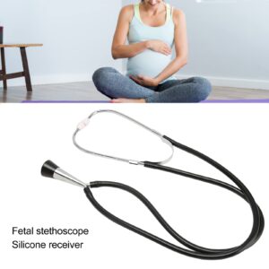 Fetal Stethoscope, Stethoscope Cardiology, Monitoring Aluminum Alloy Soft Fetal Heart Stethoscope Black for Pregnant