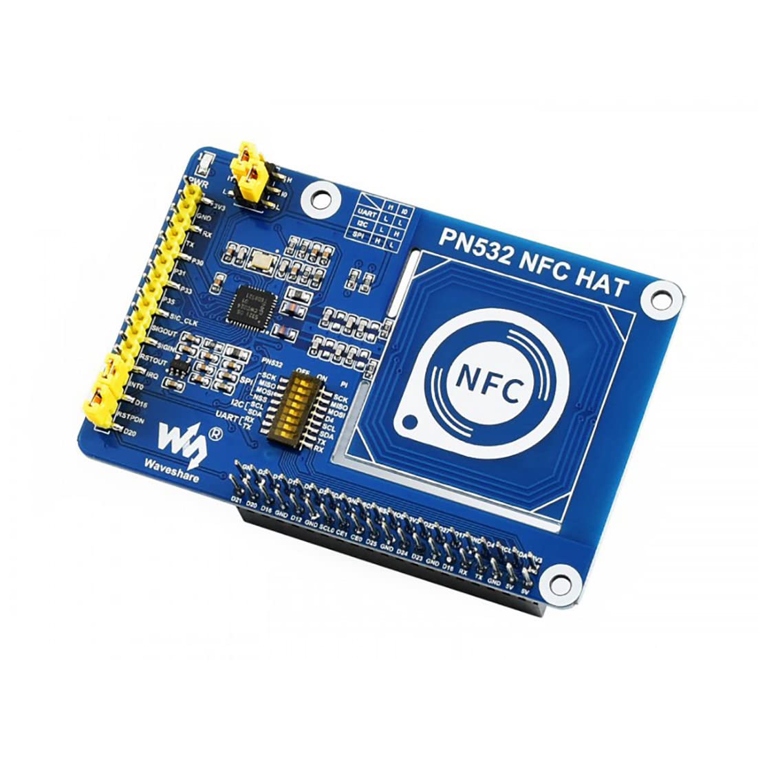 Coolwell PN532 NFC HAT for Raspberry Pi I2C / SPI/UART Interface Near Field Communication Supports Various NFC/RFID Cards Like MIFARE/NTAG2xx Raspberry Python/C, STM32, Ardui Code Provided