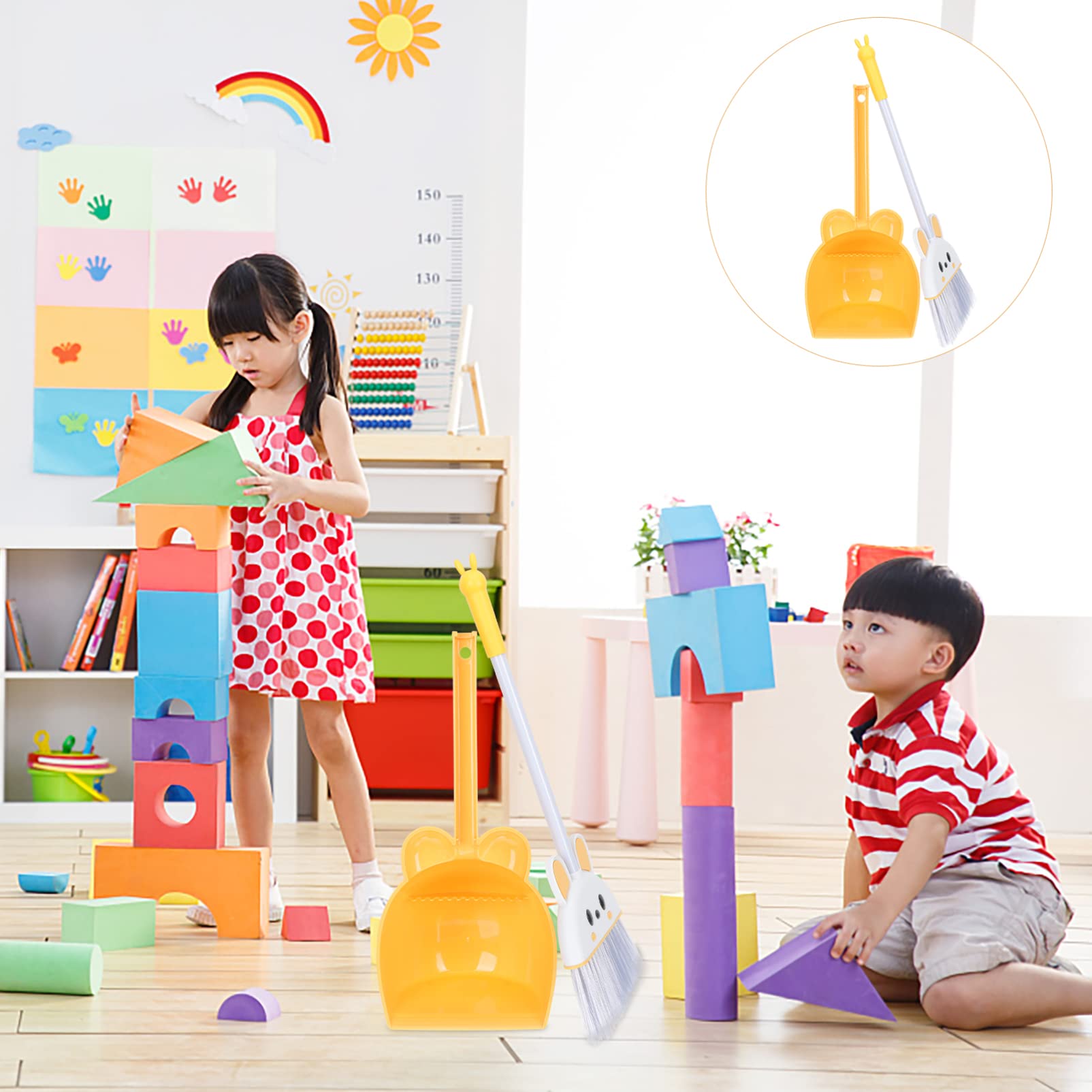 Operitacx Child Play Broom Broom and Dustpan Vacuum Cleaner Kids Set Sweeping Cleaning Props Kindergarten House Cleaning Tools for Boys and Girls Household Vacuum Cleaners Broom