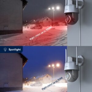 SANNCE 5MP Outdoor IP Security Camera, PTZ WiFi Outdoor Camera, 20X Optical Zoom Auto Tracking Home Surveillance Camera, Motion Detection Color Night Vision 2-Way Audio IP66 Sound & Light Alarm