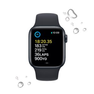 Apple Watch SE (2nd Gen) (GPS, 40mm) - Midnight Aluminum Case with Midnight Sport Band, S/M (Renewed)