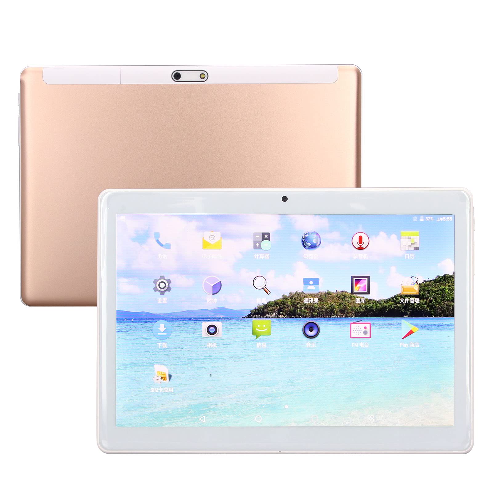 Smart Tablet, 10.1in HD IPS Large Screen, 2G RAM 32G ROM Quad Core, 2MP Front Rear 5MP with Flash, Metal CNC High Gloss Edge Body, 4000mAh Tablet for Android 7.0(USA)