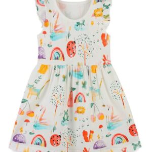 warmstraw Infant Girls A-line Summer Dress Sundress Clothes Outfits Cotton Princess Cartoon Comfort Dresses Beach Holiday Skirt Animal Pattern 2-3T