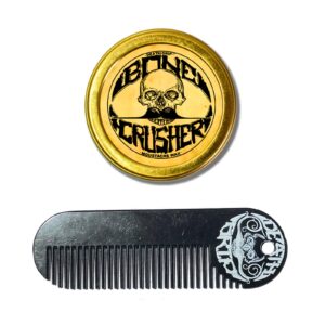 the vintage grooming co. bone crusher extra firm extra strong hold mustache wax and death grip pocket keychain comb set