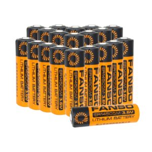 powcamah 20- pack fanso er14505m aa 3.6v lithium battery 2200mah li-socl₂ non-rechargeable battery