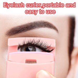 Juome 4 in 1 Eyelash Applicator Tool Kit, False Lash Clip Applicator Portable Eyelash Curlers Eyelash Separator Tool Mascara Comb Lash Buddy Set for Women Girls