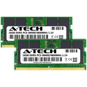 A-Tech 32GB Kit (2x16GB) RAM Compatible for ASUS TUF Dash F15 FX517ZC Gaming Laptop | DDR5 4800MHz PC5-38400 SODIMM 1.1V 262-Pin Non-ECC SO-DIMM Memory Upgrade