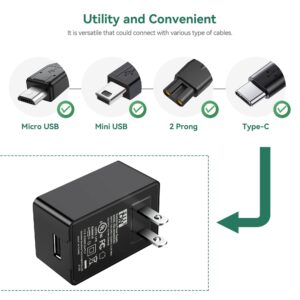 FITE ON 5V AC/DC Adapter + USB Cable Replacement for Launch CRP123X CRP129X CRP123E CRP129E Diagnostic Scanner Tool UL Listed