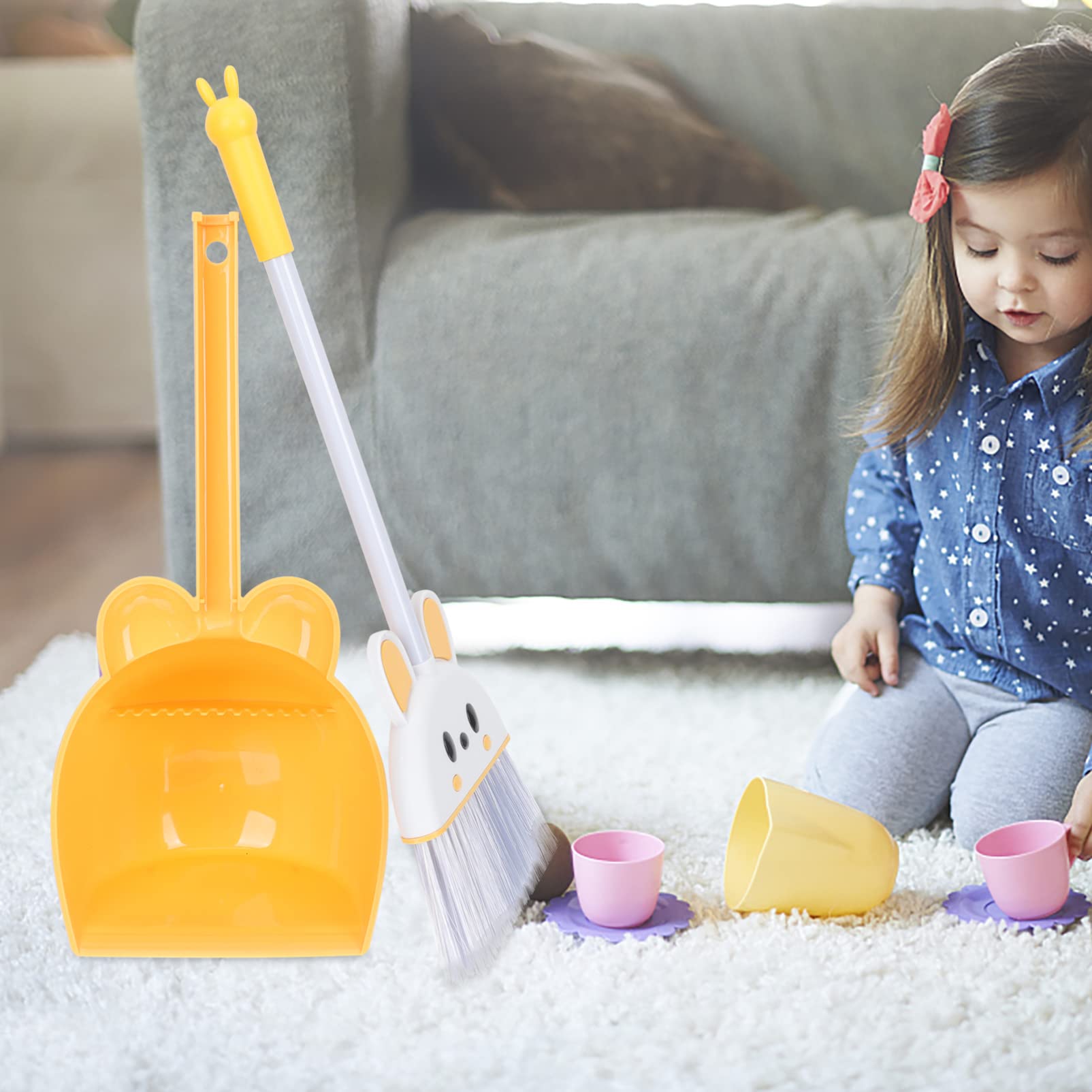 Operitacx Child Play Broom Broom and Dustpan Vacuum Cleaner Kids Set Sweeping Cleaning Props Kindergarten House Cleaning Tools for Boys and Girls Household Vacuum Cleaners Broom