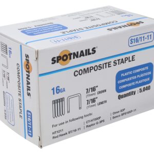 Spotnails S16/11-11 16GA 7/16" Crown x 7/16" Leg Composite Staples 5040 Count