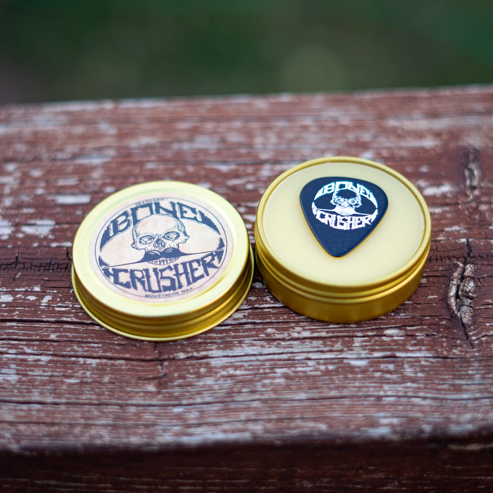 THE VINTAGE GROOMING CO. Bone Crusher Extra Firm Extra Strong Hold Mustache Wax and Death Grip Pocket Keychain Comb Set