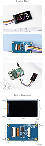 1.9inch LCD Display Module, IPS Screen, Embedded ST7789V2 Driver Chip, Using SPI Interface,170×32,262K Colors