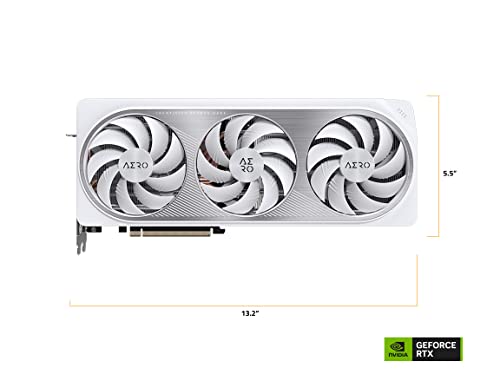 GIGABYTE GeForce RTX 4070 Ti AERO OC 12G Graphics Card, 3X WINDFORCE Fans, 12GB 192-bit GDDR6X, GV-N407TAERO OC-12GD Video Card