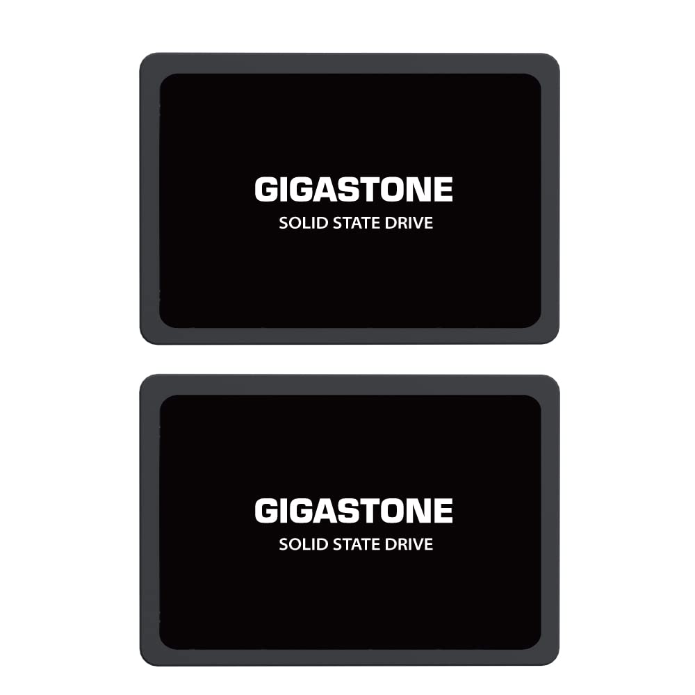 Gigastone SATA SSD 1TB (2-Pack) 2.5 inch SSD 520MB/s Upgrade Laptop PC Memory and Storage PS4 HDD Replacement 2.5" Internal Solid State Hard Drives SATA III SLC Cache 3D NAND Increase Performance