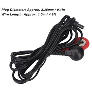 Electrode Wire, 5pcs Black Electrode Wire 2.35mm Plug Electrode Wire Replacement Wires for Digital Machine 4.9ft