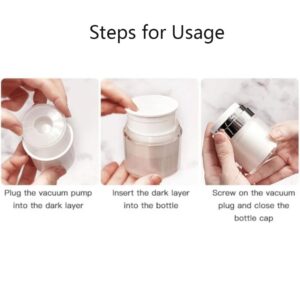 Wopedally Cream Jar Vacuum Bottle Small, Lotion Dispenser with Pump, Travel Containers for Lotions and Creams Leak Proof, Airless Pump Bottles for Toiletries Cosmetic Container (15ml*3pcs)