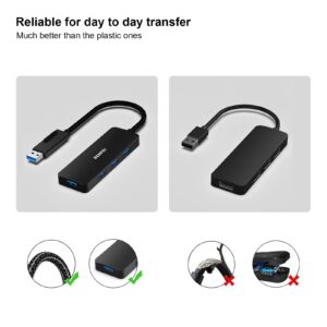 BENFEI USB 3.0 Hub, USB-C HUB, 2-in-1 USB Type-A/Type-C Hub with 4 USB 3.0 Ports Compatible for MacBook, Mac Pro, Mac Mini, iMac, Surface Pro, XPS, PC, Flash Drive, Mobile HDD