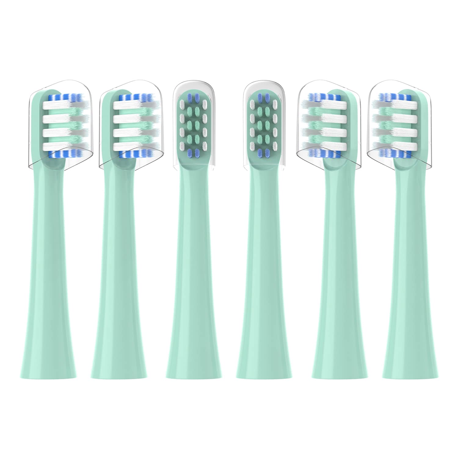 Replacement Toothbrush Heads Compatible with Colgate Hum Connected Smart Battery Toothbrush Refill Head, Green, 6 Pack